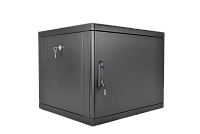 Шкаф телекоммуникационный настенный разборный 9U (600×660) съемные стенки, дверь металл, цвет черный, ШРН-М-9.650.1-9005