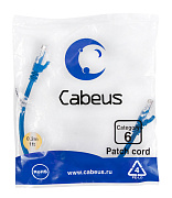 Cabeus PC-UTP-RJ45-Cat.6-0.3m-BL Патч-корд U/UTP, категория 6, 2xRJ45/8p8c, неэкранированный, синий, PVC, 0.3м