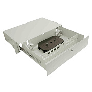 Cabeus ODF-19-48SC-K-T Кросс оптический стоечный выдвижной, с замком, 19, до 48 портов SC(DLC), сплошная панель, серый