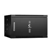 Шкаф телекоммуникационный настенный 19" 6U 600x450x368mm (ШхГхВ) дверь металл, цвет черный (RAL 9004