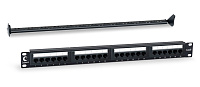 Cabeus PL-24-Cat.6-Dual IDC Патч-панель 19" (1U), 24 порта RJ-45, категория 6, Dual IDC, с задним кабельным организатором