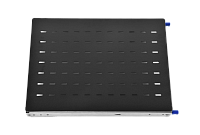 Полка усиленная с телескопическими направляющими грузоподъёмностью 150 кг, глубина 620 мм, цвет чёрный, ТСВ-62У-9005