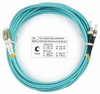 Cabeus FOP-50-LC-ST-25m Шнур оптический duplex LC-ST 50/125 mm OM3 25м LSZH