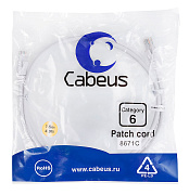 Cabeus PC-UTP-RJ45-Cat.6-1.5m-WH Патч-корд U/UTP, категория 6, 2xRJ45/8p8c, неэкранированный, белый,