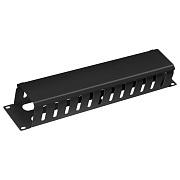 Cabeus JB07-2U-BK Кабельный органайзер 19" 2U с крышкой (метал) (Черный RAL 9004)