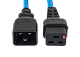 Шнур питания термостойкий с фиксатором IEC60320 C19 / IEC60320 C20, 16А, 250В (3×2,5), 0,5м, синий, R-16-Cord60-C19-C20-0.5-Blue