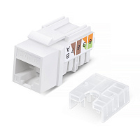 Cabeus KJ-RJ45-Cat.6-90-SW Вставка Keystone Jack RJ-45, категория 6, заделка тип 110, белая, со стяжкой