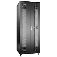 Cabeus ND-05C-42U80/120-BK Шкаф монтажный телекоммуникационный 19" напольный для распределительного и серверного оборудования 42U 800x1200x2055mm (ШхГхВ) передняя и задняя двойные перфорированные двери, ручки с замком, цвет черный (RAL 9004)