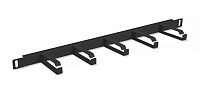 Cabeus JB08-0,5U-BK Кабельный органайзер горизонтальный 19" 0.5U, 5 колец, металлический, цвет черный (RAL9004)