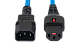 Шнур питания термостойкий с фиксатором IEC60320 C13 / IEC60320 C14, 10А, 250В (3×1,5), 0,5м, синий, R-10-Cord60-C13-C14-0.5-Blue