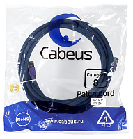 Cabeus PC-SSTP-RJ45-Cat.8-3m-LSZH Патч-корд S/FTP, категория 8 (40G, 2000 MHz), 2xRJ45/8p8c, экранированный, синий, LSZH, 3 м