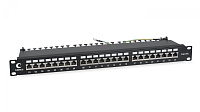 Cabeus PL-24-Cat.6a-SH-Dual IDC Патч-панель 19" (1U), 24 порта RJ-45, категория 6a, полностью экранированная, с задним кабельным организатором