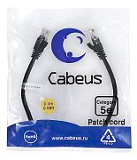 Cabeus PC-UTP-RJ45-Cat.5e-0.3m-BK Патч-корд UTP, категория 5e, 0.3 м, неэкранированный, черный