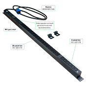 Cabeus SMART-PDU-32-1P-36C13-6C19-I309-M Блок распределения питания, вертикальный, 36 розеток IEC 320 C13, 6 розеток IEC 320 C19, 1 фаза, 32А, 1х32А, автомат защиты, 250В, мониторинг, шнур 3м 3х6мм с вилкой IEC 60309