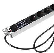 ЦМО R-16-10S-10C13-FI-1420-3 Вертикальный блок розеток Rem-16 с фил. и инд., 10&nbsp;&nbsp;Schuko, 10 C13, 16A, алюм.,33-48U, шнур 3м. R-16-10S-10C13-FI-1420-3