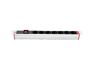 Гор блок розеток Rem-16, 1×16A, выкл, 7S, 19", вход C20, R-16-7S-V-440-Z