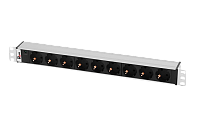 ЦМО R-10-9S-I-440-Z Блок розеток Rem-10 без шнура с инд., 9 Sсhuko, вход IEC 60320 C14, 10A, алюм., 19", R-10-9S-I-440-Z