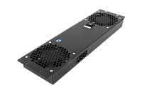 Модуль вентиляторный, 2 вентилятора с терморегулятором 3U, чёрный, R-FAN-2T-3U-9005