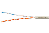 Cabeus UTP-2P-Cat.5e-SOLID-LSZH-GY-50 Кабель витая пара UTP (U/UTP), категория 5e, 2 пары (24 AWG), одножильный, серый LSZH, нг(А)-HF, (50 м)
