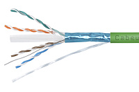 Cabeus FTP-4P-Cat.6-SOLID-LSLTx-GN-50 Кабель витая пара экранированная FTP (F/UTP), категория 6, 4 пары (23 AWG), одножильный, LSLTx, зеленый (50 м)