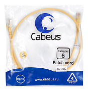 Cabeus PC-UTP-RJ45-Cat.6-1m-YL Патч-корд U/UTP, категория 6, 2xRJ45/8p8c, неэкранированный, желтый, 