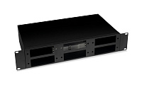 Cabeus FO-19-6FP-BK Кросс бокс оптический 19" 2U на 6 адаптерных панелей, цвет черный