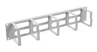 Cabeus (JB08-2U-GY) Кабельный органайзер горизонтальный 19" 2U, 5 колец, цвет серый (RAL7035), металлический