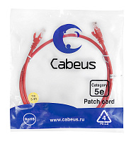 Cabeus PC-UTP-RJ45-Cat.5e-1m-RD Патч-корд UTP, категория 5e, 1 м, неэкранированный, красный