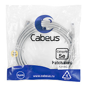 Cabeus PC-UTP-RJ45-Cat.5e-5m Патч-корд UTP, Cat.5е, 5 м, серый