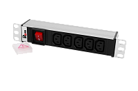 ЦМО R-10-5C13-V-220-Z Блок розеток Rem-10 без шнура с выкл., 5 IEC 60320 C13,&nbsp;&nbsp;вход IEC 60320 C14, 10A, алюм., 10", R-10-5C13-V-220-Z