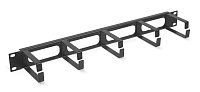 Кабельный органайзер, 5 колец (JB08-1U-BK) Кабельный органайзер горизонтальный 19" 1U, 5 колец, черный металлический (JB08-1U-BK)