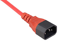 Cabeus PC-189-VDE-1.5-1.8M-RD Кабель питания монитор-компьютер C13 - C14 (3x1.5), красный, 1.8 м
