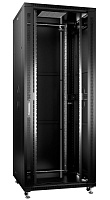 Cabeus SH-05C-42U80/100-BK Шкаф телекоммуникационный 19" напольный 42U 800x1000x2055mm (ШхГхВ) передняя стеклянная и задняя сплошная металлическая двери, ручка с замком, цвет черный (RAL 9004)