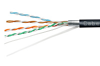 Cabeus FTP-4P-Cat.5e-SOLID-OUT-LSZH-UV-50 Кабель витая пара экранированная FTP (F/UTP), категория 5e, 4 пары (24 AWG), одножильный, экран - фольга, для внутренней и внешней прокладки (+75 C - -40 C), LSZH-UV (50 м)