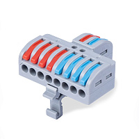 Cabeus MX2-8D Клемма соединительная универсальная проходная 2-8 полюса с рычагом на DIN-рейку 0,08-2,5/4,0 (1шт)