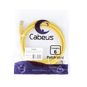 Cabeus PC-UTP-RJ45-Cat.6-3m-YL-LSZH Патч-корд U/UTP, категория 6, 2xRJ45/8p8c, неэкранированный, желтый, LSZH, 3м