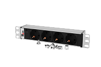 ЦМО R-10-4S-I-220-Z Блок розеток Rem-10 без шнура с инд., 4 Sсhuko, вход IEC 60320 C14, 10A, алюм., 10", R-10-4S-I-220-Z