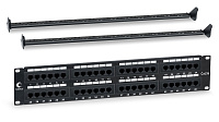 Cabeus PL-48-Cat.5e-Dual IDC Патч-панель 19" (2U), 48 портов RJ-45, категория 5e, Dual IDC, с задним кабельным организатором