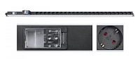 Cabeus PDU-32-24S-B-T Блок розеток для 19" шкафов, вертикальный, 24 розетки Schuko, 32А, автомат защ