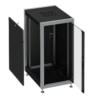 SYSMATRIX SL 6027.912 Шкаф монтажный телекоммуникационный 19" напольный 27U 600x1000x1330mm (ШхГхВ) передняя дверь стекло, задняя дверь металл, поворотная ручка с замком, цвет черный (RAL 9004/RAL 7000)