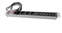 Гор блок розеток Rem-10, 1×10A, выкл, 4S, 6C13, 19", шнур 1,8м C14, R-10-4S-6C13-V-440-1.8