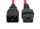 Шнур питания термостойкий с фиксатором IEC60320 C19 / IEC60320 C20, 16А, 250В (3×2,5), 0,5м, красный, R-16-Cord60-C19-C20-0.5-Red