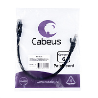 Cabeus PC-UTP-RJ45-Cat.6-0.5m-BK-LSZH Патч-корд U/UTP, категория 6, 2xRJ45/8p8c, неэкранированный, черный, LSZH, 0.5м