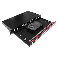 Cabeus ODF-19-24QLC-S-BK-T Кросс оптический стоечный, 19, до 24 портов LC-Quad, сплошная панель, черный