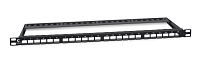 Cabeus PLBHD-24-0,5U Модульная патч-панель высокой плотности 19" (0,5U), 24 порта, для неэкранированных модулей, с задним кабельным организатором (без модулей)