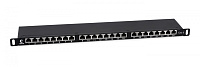 Cabeus PLHD-24-Cat.6-SH-Dual-0,5U Патч-панель высокой плотности 19" (0,5U), 24 порта RJ-45, категория 6, полностью экранированная, Dual IDC