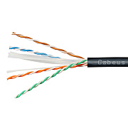 Cabeus UTP-4P-Cat.6-SOLID-OUT-LSZH-UV-25 Кабель витая пара UTP (U/UTP), категория 6, 4 пары (23 AWG), одножильный, для внутренней и внешней прокладки (+75 C - -40), LSZH-UV (25 м)