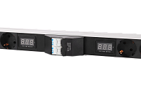 Верт блок розеток Rem-32, 1×32А, авт, амп, 10S, 10C13, 10C19, 1820мм, колодка, R-32-10S-10C13-10C19-A-Am-1820-K