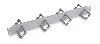 Cabeus JB08-1U-45-GY Кабельный органайзер горизонтальный 19" 1U двухсторонний, 8 пластиковых колец под углом 45 градусов