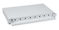 Cabeus ODF-19-8-ST Кросс бокс оптический 19" на 8 ST со сплайс пластиной, выдвижной (без пигтейлов и проходных адаптеров)